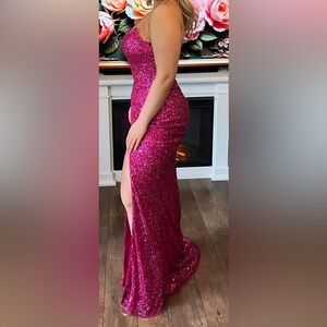 Primavera Couture 4192 Sequin Prom Gown Fuchsia Sz 8
